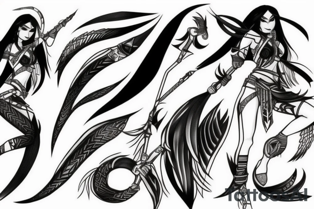 Akali from league of legends tattoo idea