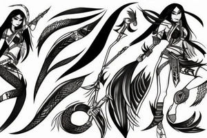 Akali from league of legends tattoo idea