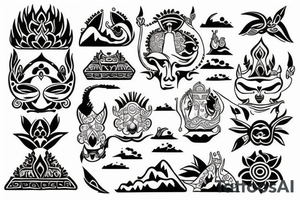 Outline of the island of bali tattoo idea