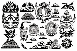 Outline of the island of bali tattoo idea