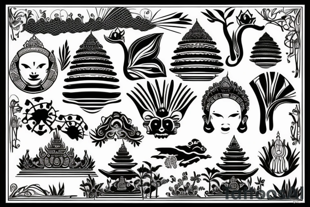 Outline of the island of bali tattoo idea