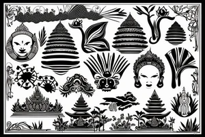 Outline of the island of bali tattoo idea