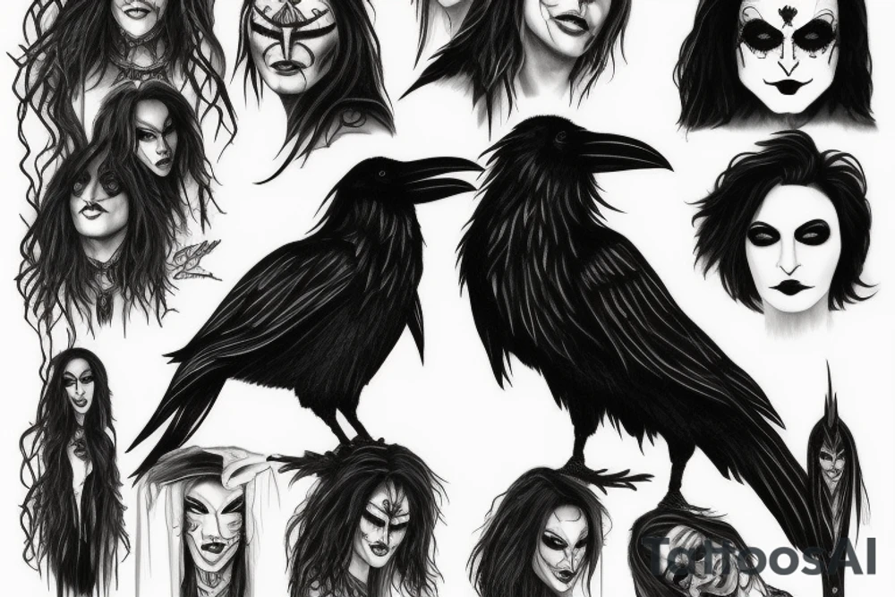 Eric Draven on the background of a raven tattoo idea