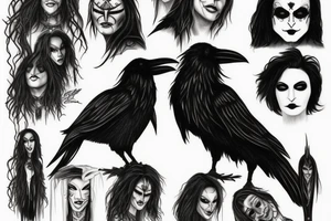 Eric Draven on the background of a raven tattoo idea