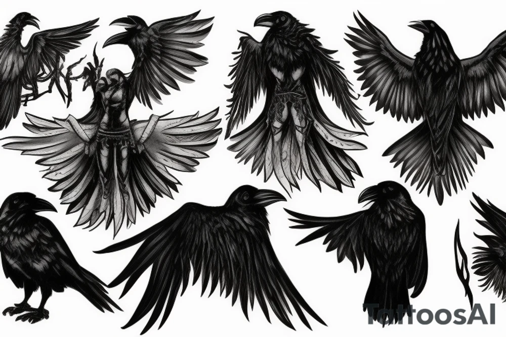 Eric Draven on the background of a raven tattoo idea