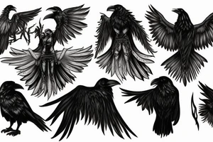 Eric Draven on the background of a raven tattoo idea