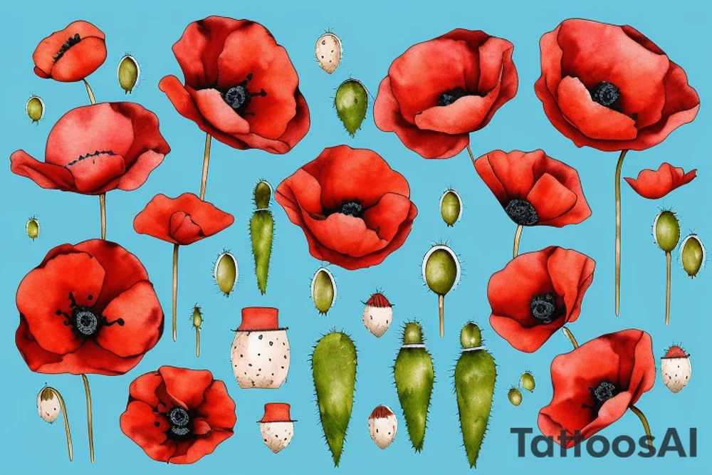 Poppy tattoo idea