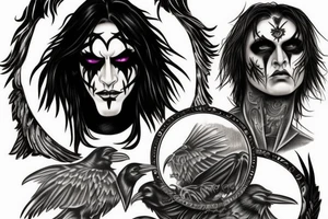 Eric Draven on the background of a raven tattoo idea