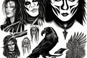 Eric Draven on the background of a raven tattoo idea