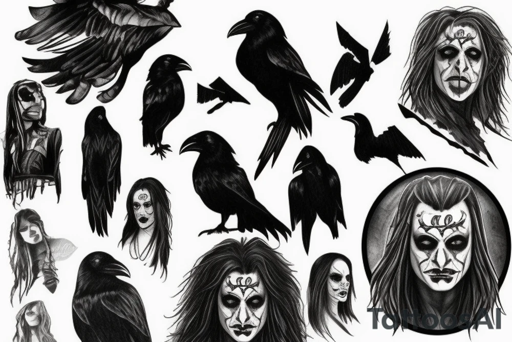 Eric Draven on the background of a raven tattoo idea