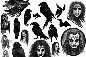 Eric Draven on the background of a raven tattoo idea