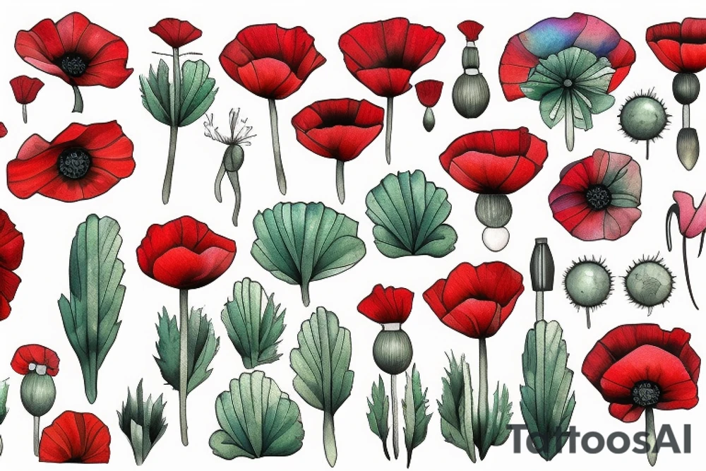 Poppy tattoo idea