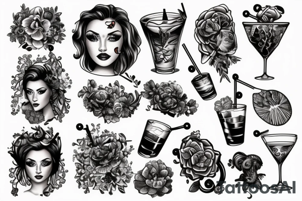 Cocktail tattoo idea