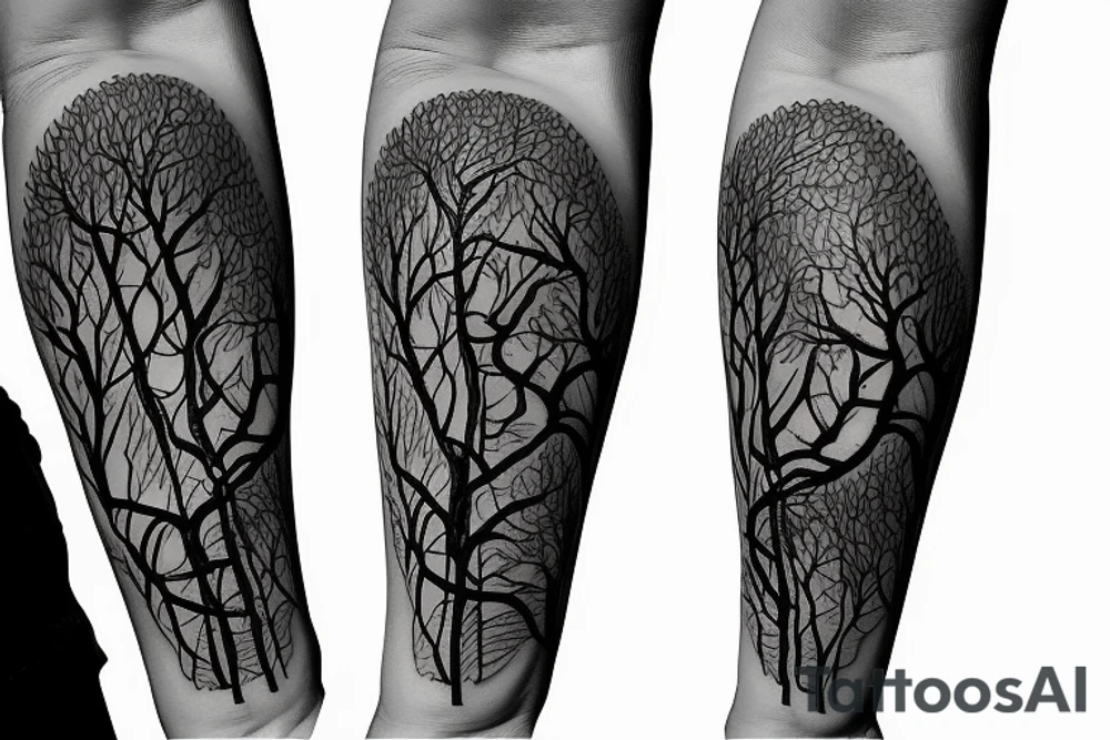 Wrap around forest tattoo(from wrist to elbow) with pine trees tattoo idea Wrap around forest tattoo(from wrist to elbow) with pine trees tattoo idea