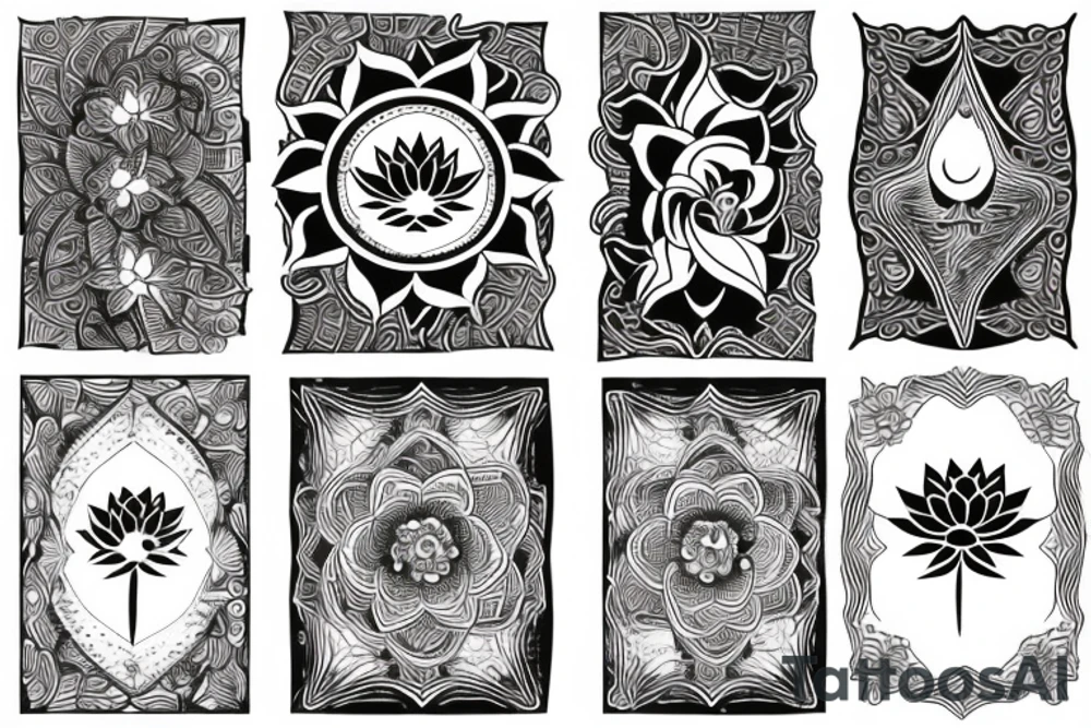 woman hand holding a black lotus tattoo idea