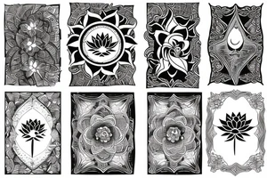 woman hand holding a black lotus tattoo idea