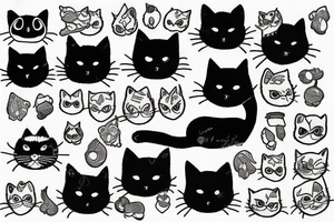 black cat with sweater on tattoo idea