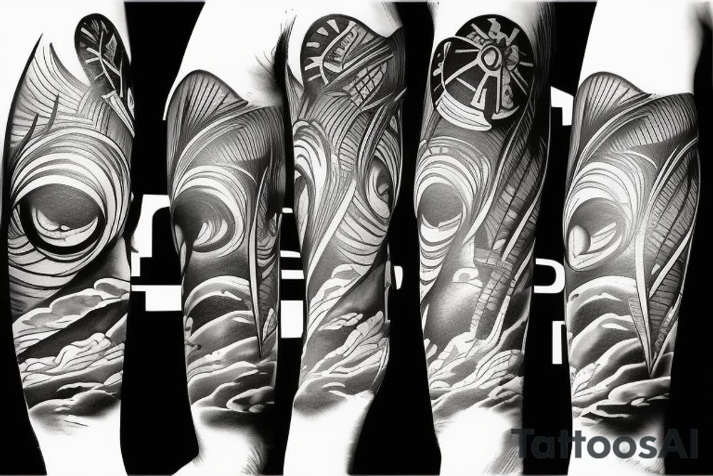 Beach sunset tattoo idea