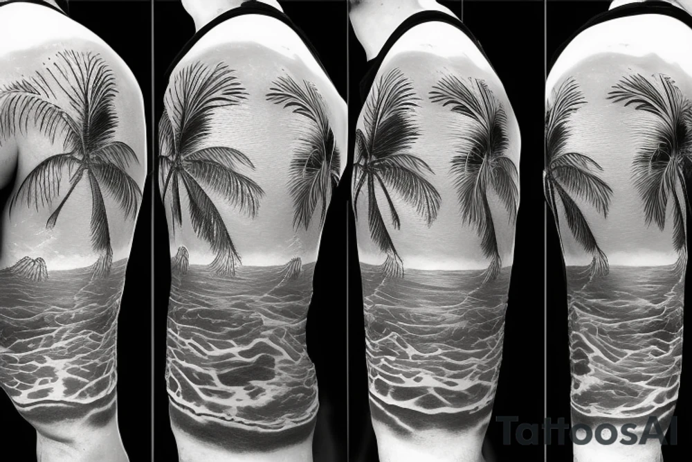 Beach sunset tattoo idea