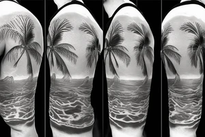Beach sunset tattoo idea