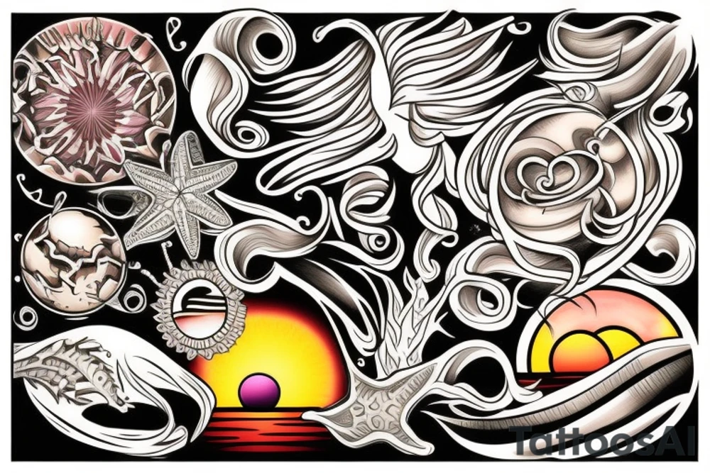 Beach sunset tattoo idea