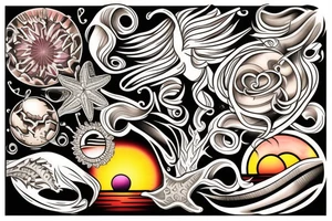 Beach sunset tattoo idea