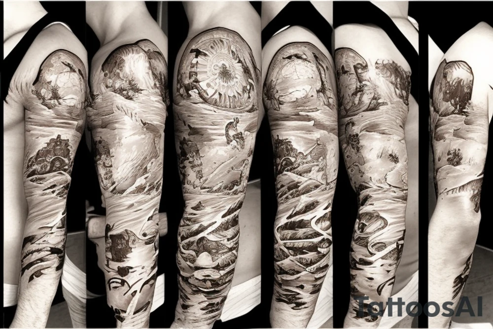 Beach sunset tattoo idea