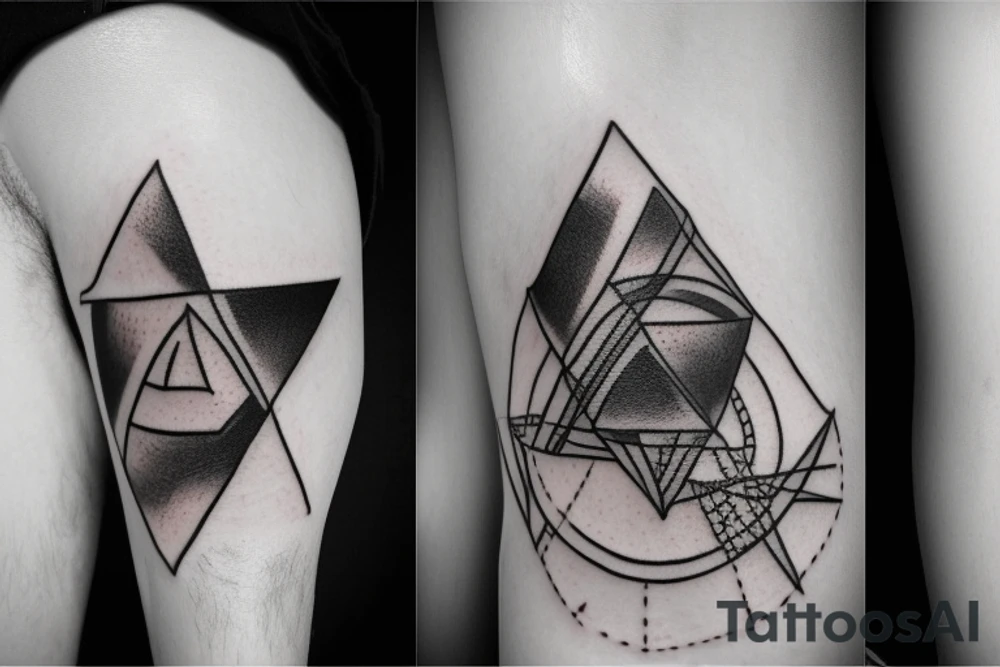 Triangle with space and ram skull tattoo idea