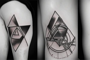 Triangle with space and ram skull tattoo idea