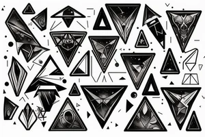 Triangle with space and ram skull tattoo idea