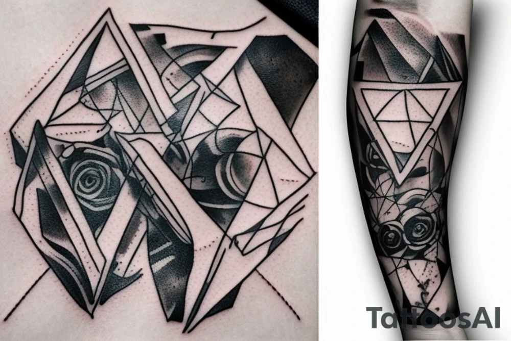 Triangle space and ram skull tattoo idea