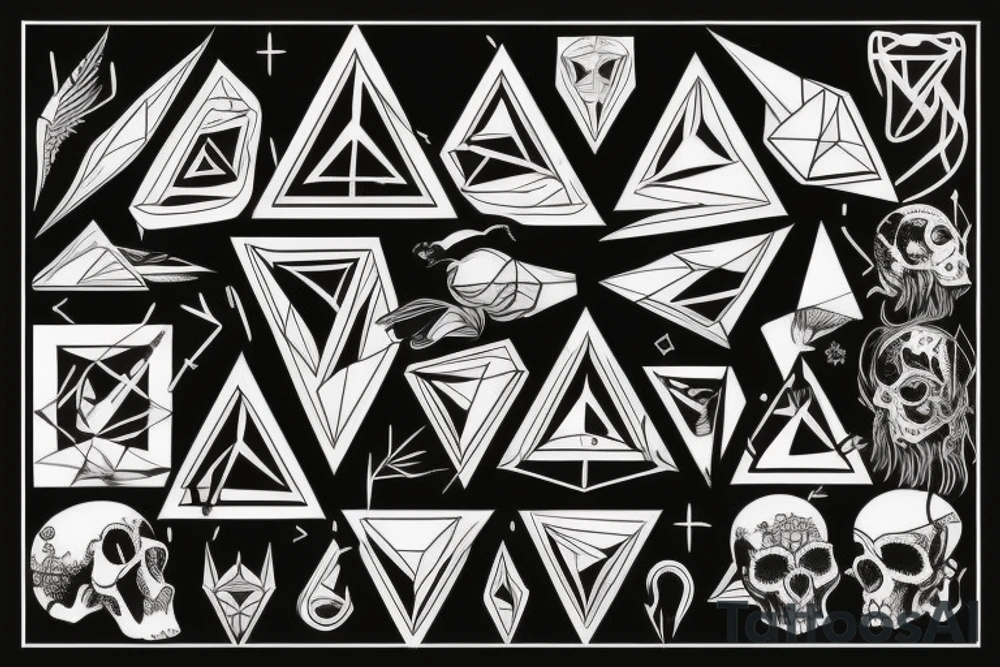 Triangle space and ram skull tattoo idea