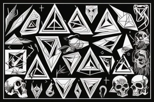 Triangle space and ram skull tattoo idea