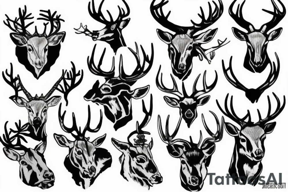A stags head tattoo idea