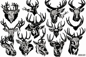A stags head tattoo idea