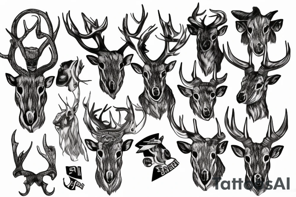 A stags head tattoo idea