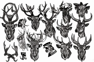 A stags head tattoo idea