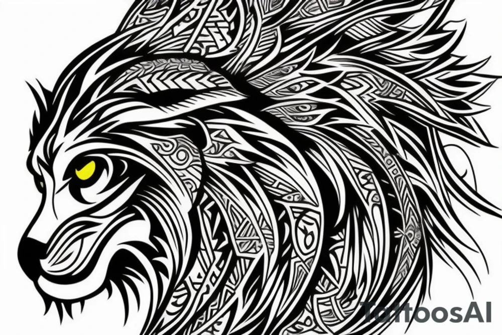 owl, lion, wolf tattoo idea