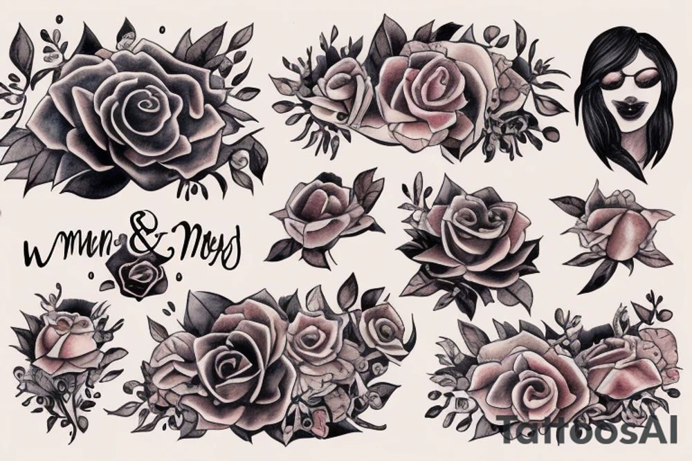 Woman and two sons tattoo idea