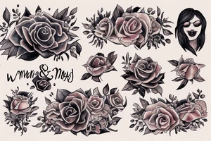 Woman and two sons tattoo idea
