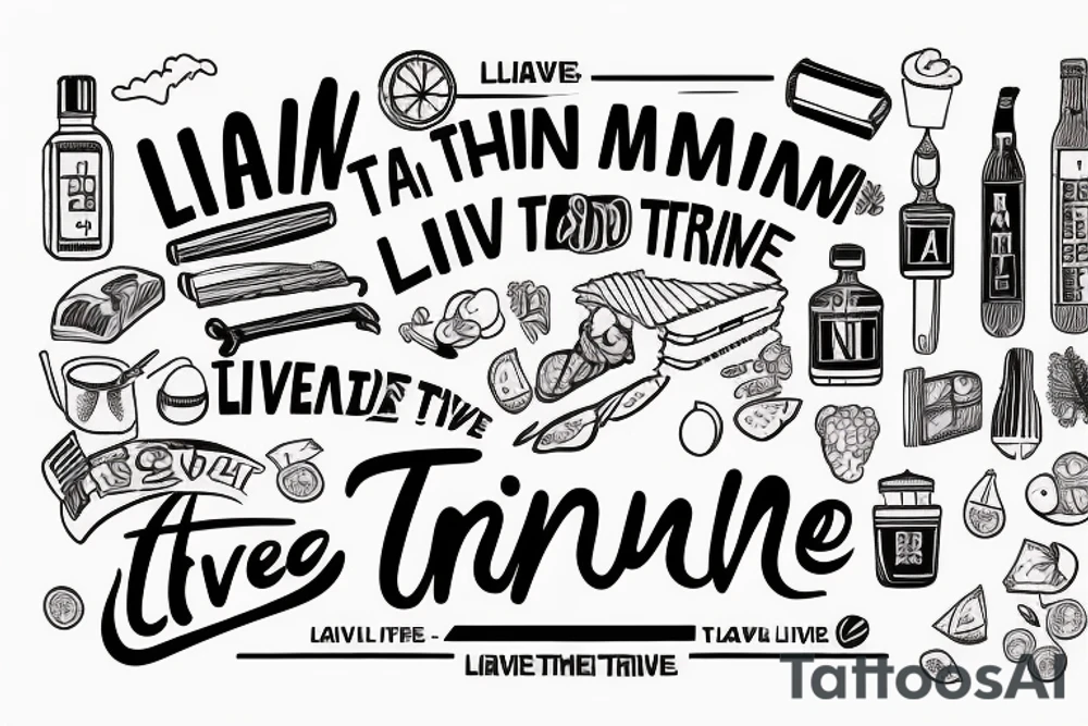 Train travel live for the moment food enjoy life drink tattoo idea