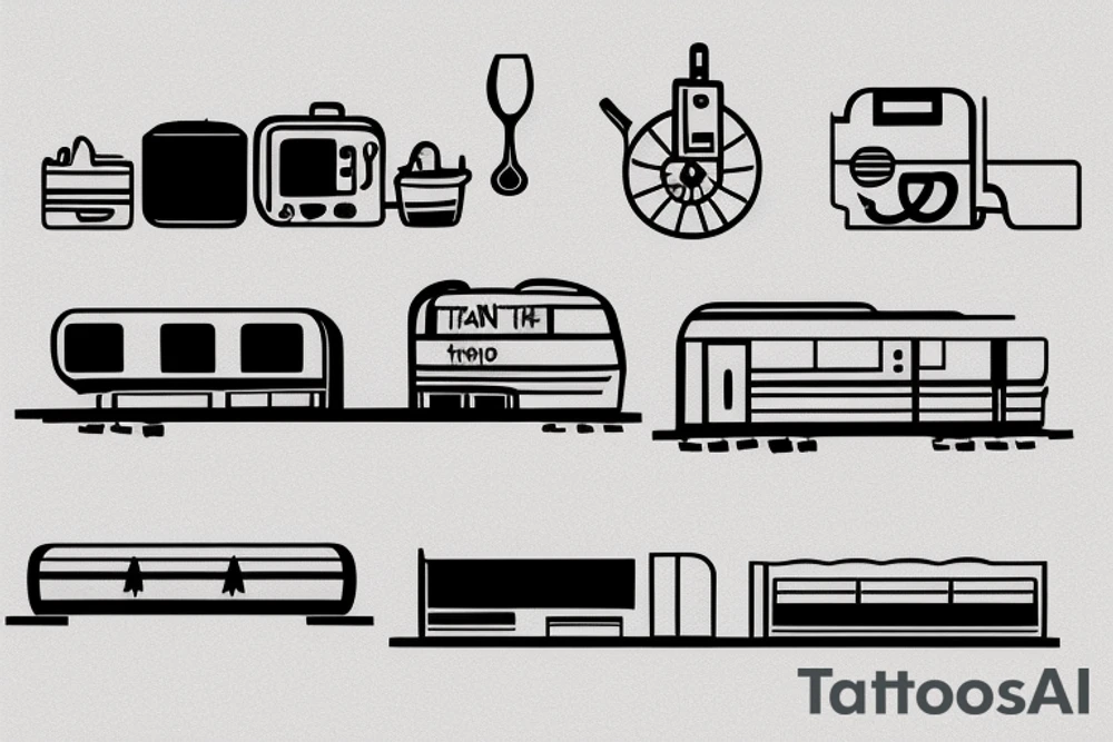 Train travel live for the moment food enjoy life drink tattoo idea