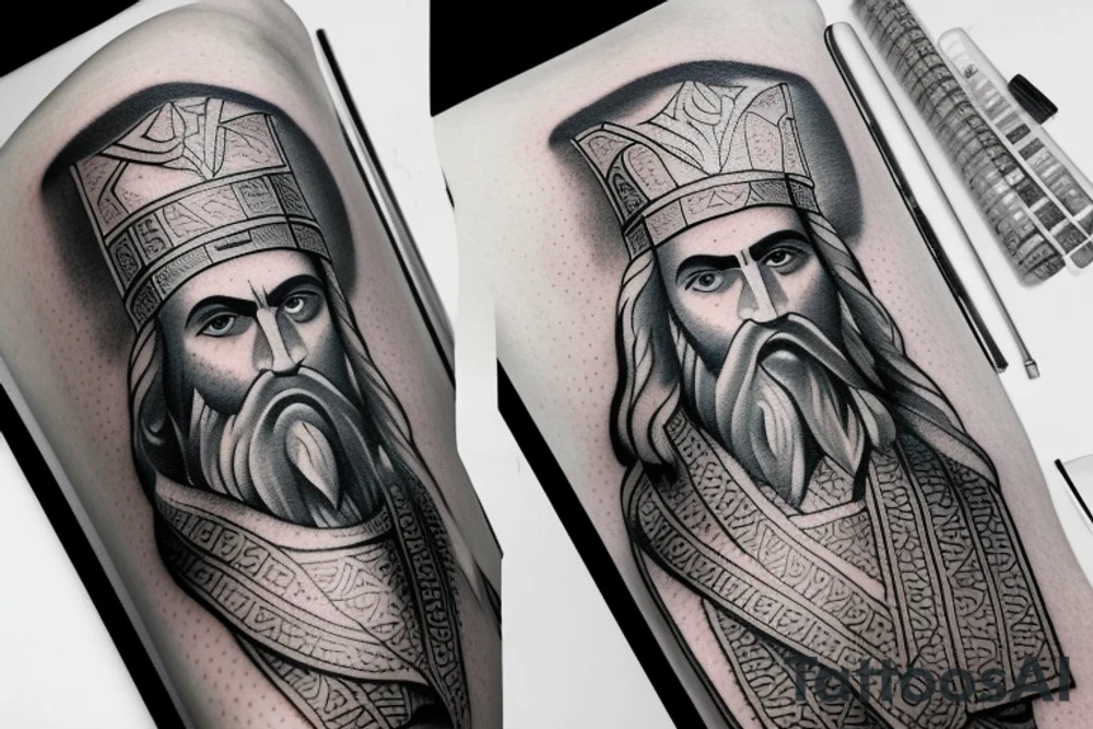 A tattoo of Albanian national hero scanderbeg. tattoo idea