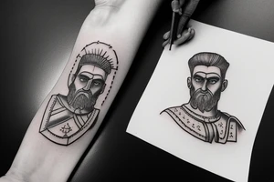 A tattoo of Albanian national hero scanderbeg. tattoo idea