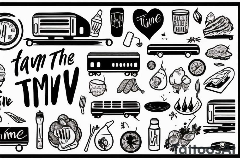 Train travel live for the moment food enjoy life drink friends tattoo idea