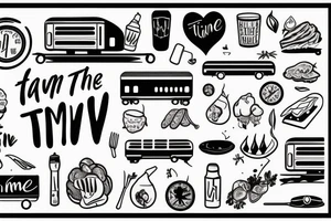 Train travel live for the moment food enjoy life drink friends tattoo idea