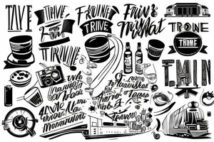 Train travel live for the moment food enjoy life drink friends tattoo idea