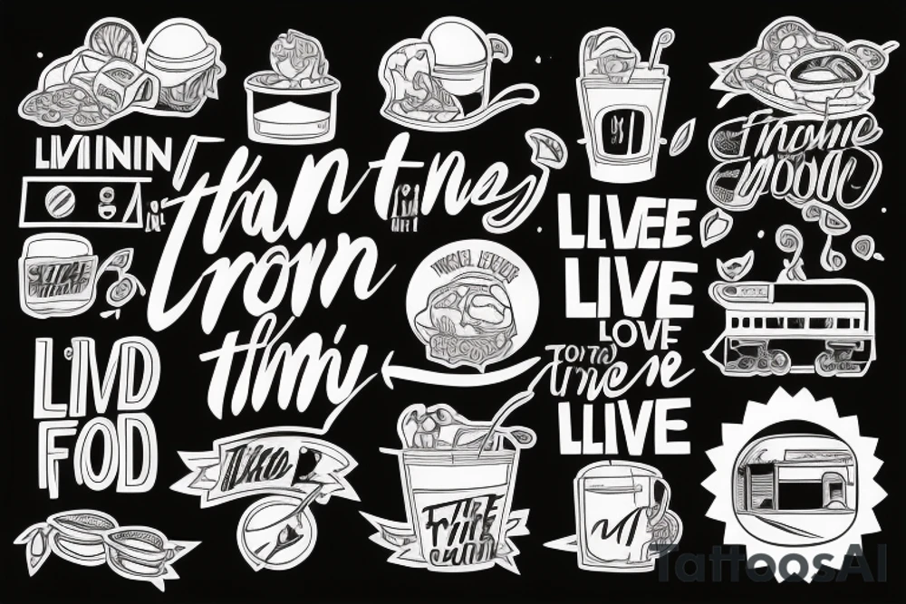 Train travel live for the moment food enjoy life drink friends tattoo idea