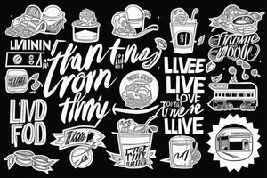 Train travel live for the moment food enjoy life drink friends tattoo idea