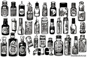 ship in a bottle tattoo idea